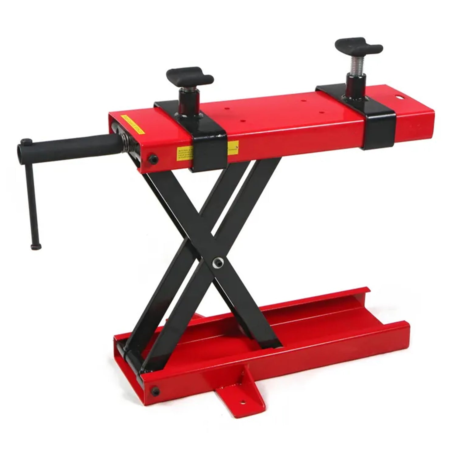 Ponte sollevatore cric idraulico a forbice per moto da officina capacità max. 500kg altezza regolabile 9-40 cm, cavalletto alzamoto con 2 selle antiscivolo da officina operazione idraulica, Premium
