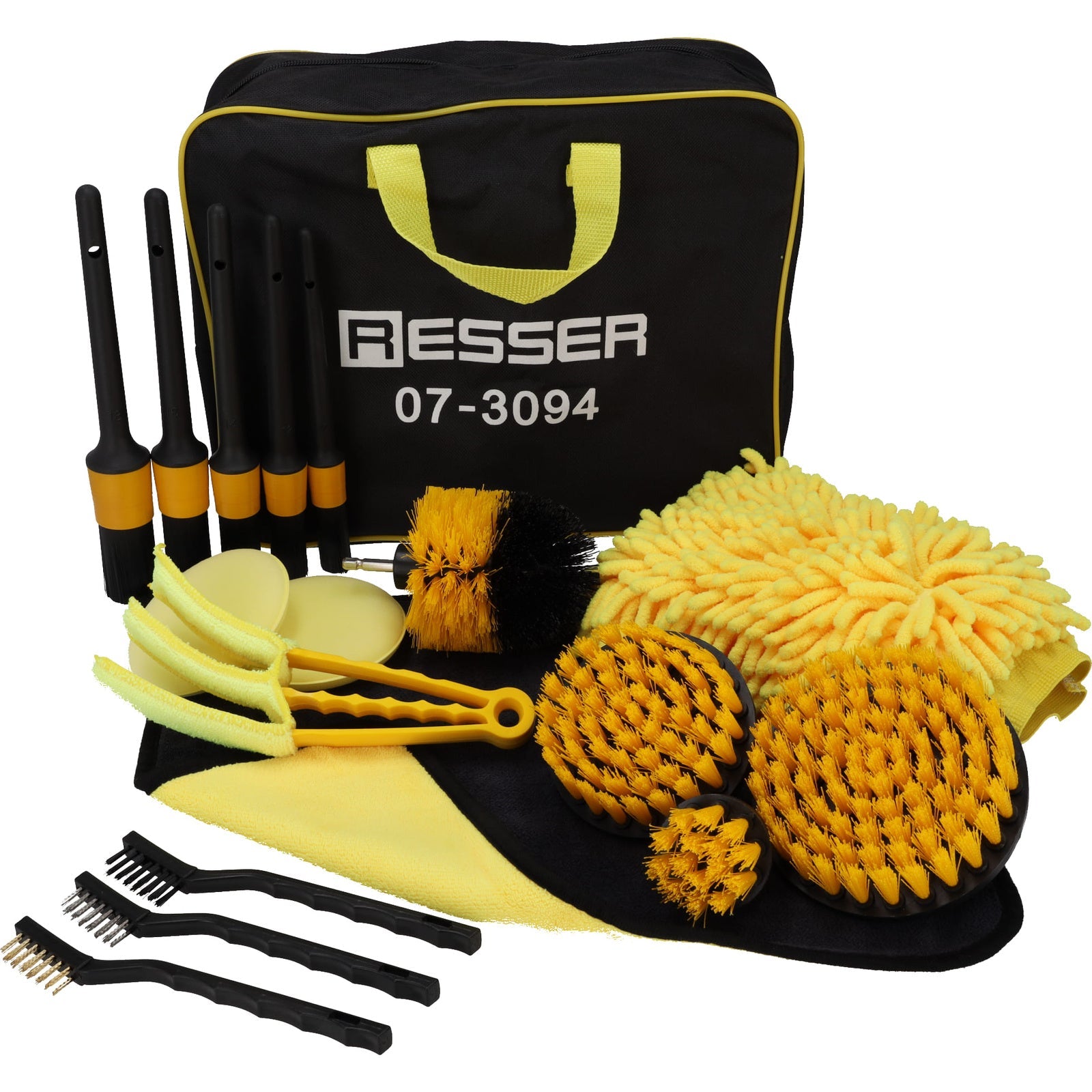 Set pulizia auto, spazzola per dettagli, detailing brush set, pulizia delicata e facile - uso universale - per cerchi, interni auto, motore, scarico, sedili, Ricambi, spazzole, pennelli, spugne, panni, 19 pezzi
