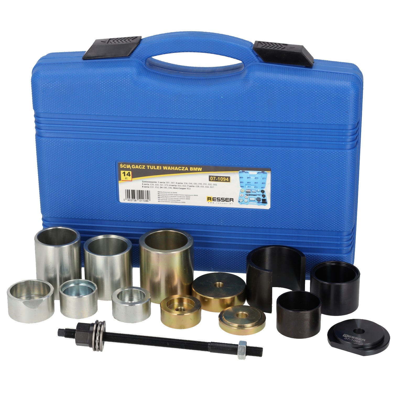 14 pezzi set estrattore per silent block e boccole con manicotti di pressatura e mandrini e dadi kit per rimozione di boccole con cuscinetti di tenuta per auto camion, BMW, Resser