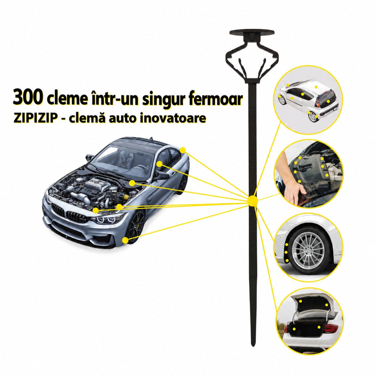 Clips di fissaggio universali per auto Zipizip ,confezione da 10 pezzi