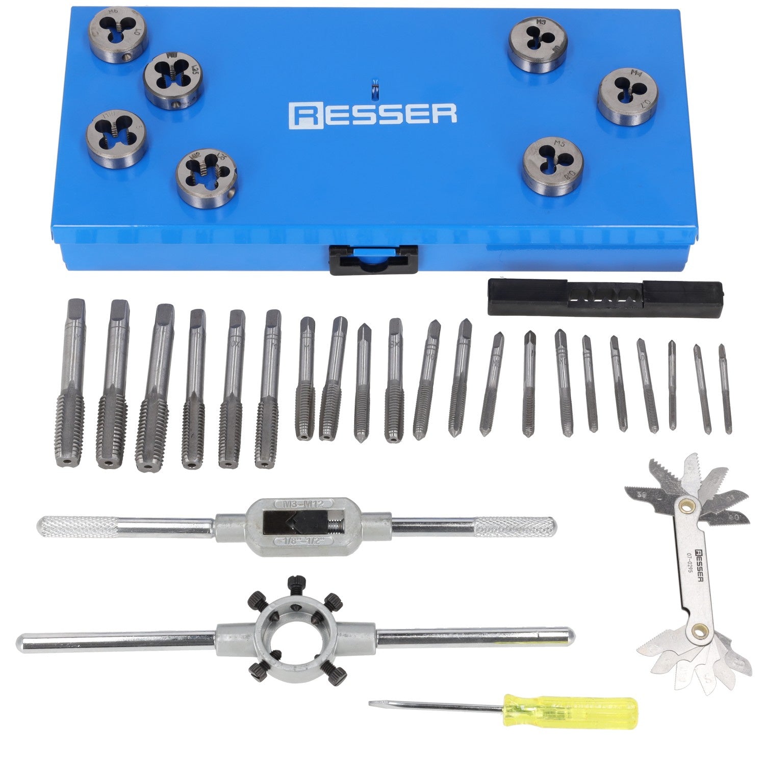 Set filiere e maschi M3–M12 ,32 pezzi Resser