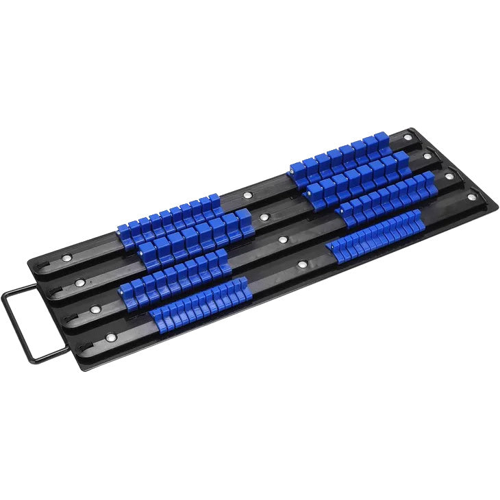 Supporto porta per chiavi a bussola da 1/2 pollice, 3/8 pollice, 1/4 pollice, organizer per 80 chiavi a bussola, supporto per binario, per miglior organizer per attrezzi in garage, supporto presa salvaspazio organizer vassoio scaffale rack binario, Resser