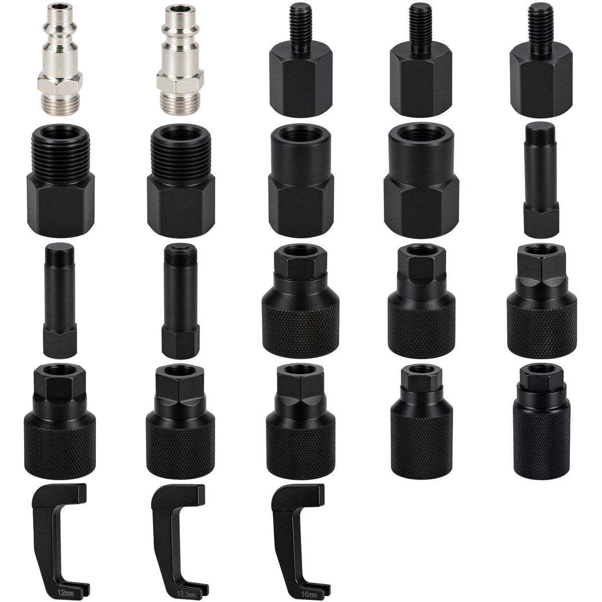 Set-kit di estrazione pneumatico per iniettori con Strumenti di Estensione -24 adattatori, compatibile con Bosch, Delphi, Denso e Siemens