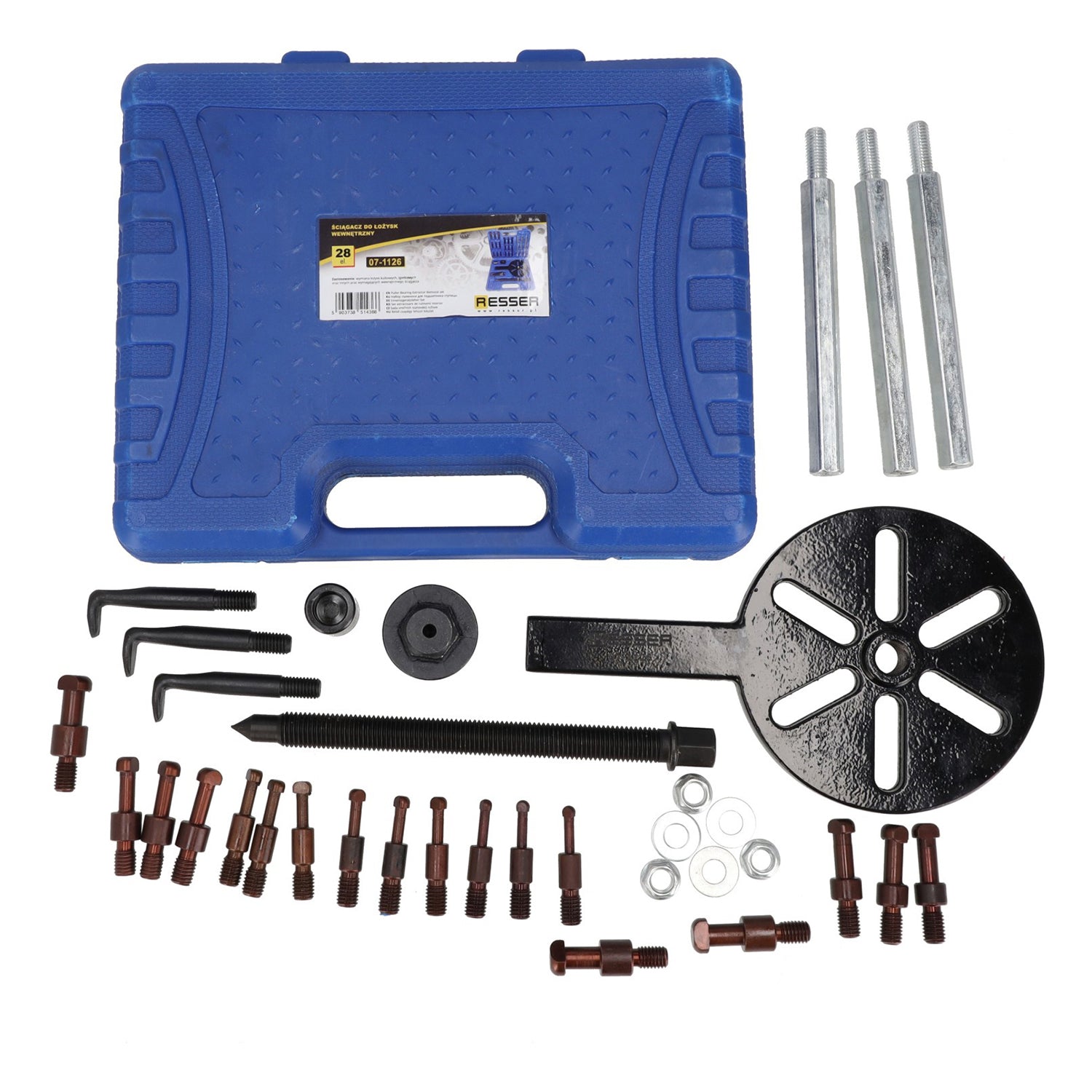 Set di estrattori per cuscinetti interni, kit separatore per estrattore per cuscinetti interni, strumento di rimozione per lo smontaggio dei cuscinetti, estrazione cuscinetti, 28 pezzi Resser