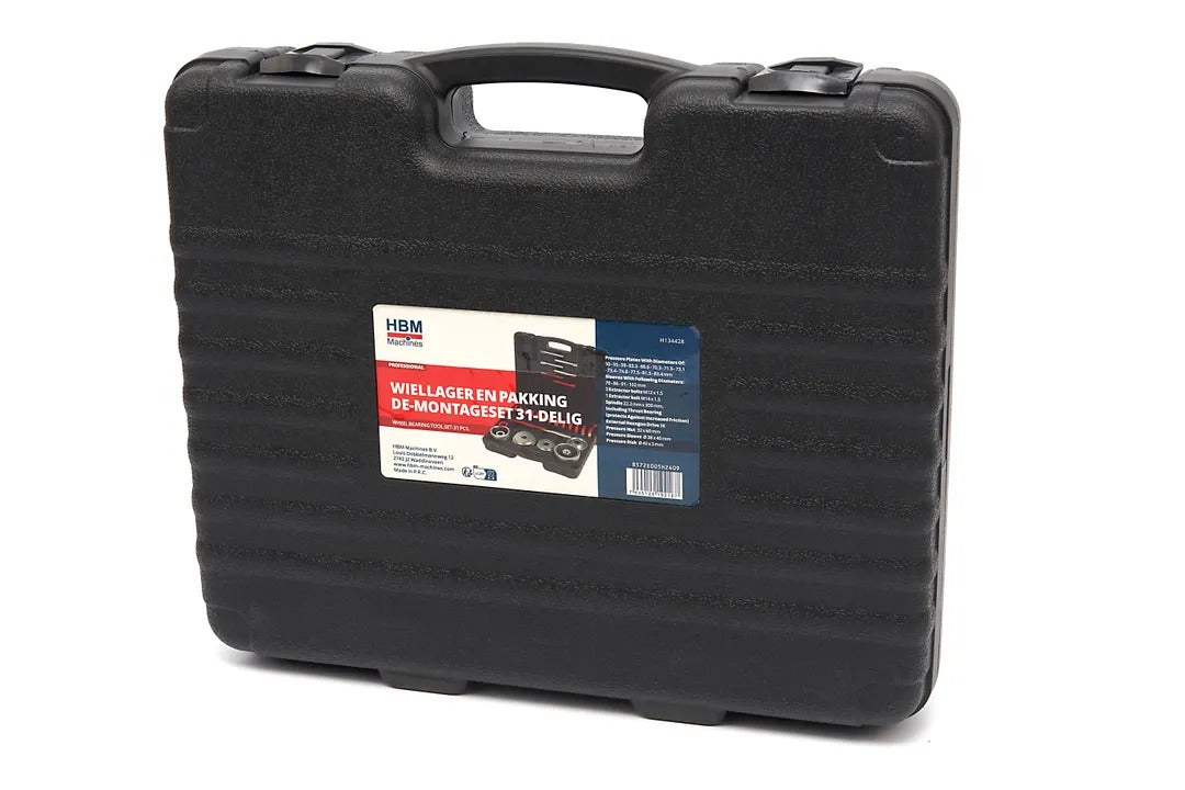 Set di attrezzi per cuscinetti ruota, strumento estrattore di mozzi ruota, cuscinetti sferici, utensili per unità cuscinetto mozzo, kit di smontaggio per VW per Audi, Opel, Fiat, BMW, Ford, 31 pezzi Hbm