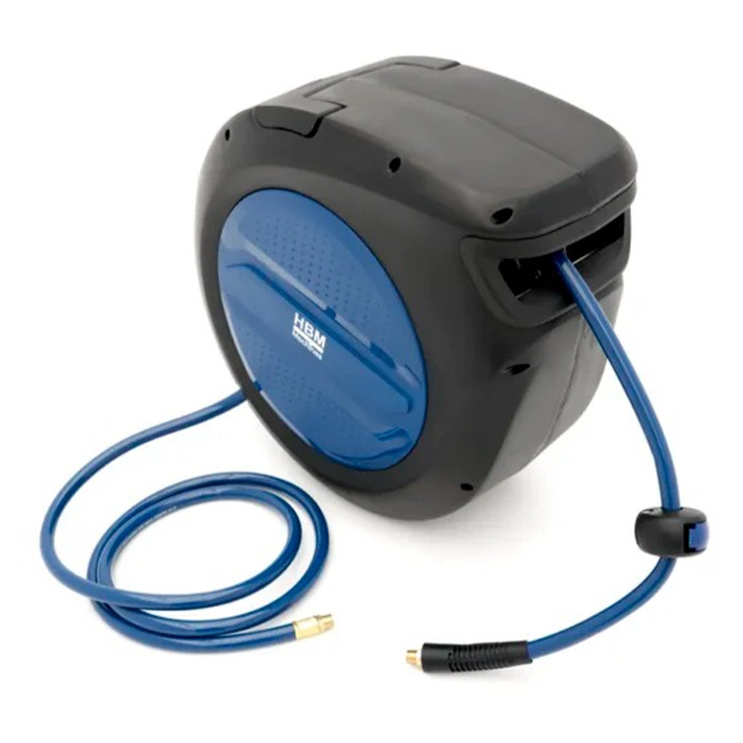Avvolgitubo per aria compressa sistema blocco automatico con fissaggio a parete muro 9,5 × 14,5 mm 15 m HBM
