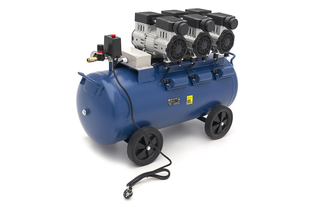 Compressore aria silenziato - con capacità del serbatoio di 90 litri - senza olio, oil free - per utensili pneumatici, HBM Machines