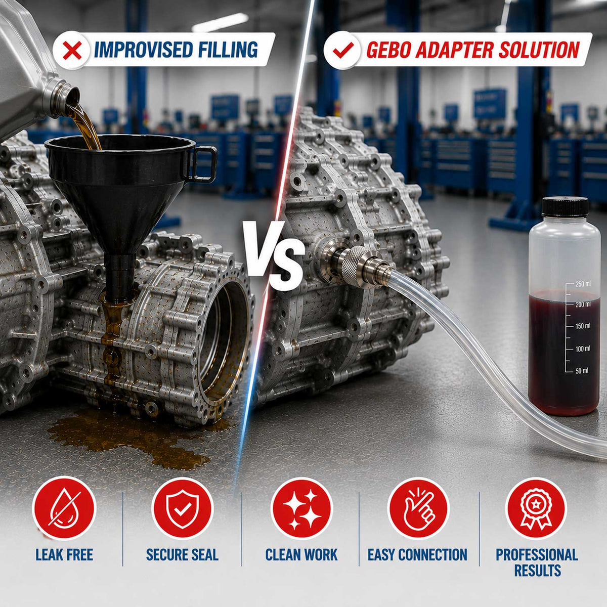 Tubo sostituzione e riempimento olio cambio automatico DSG VW VAG, Gebo Tools