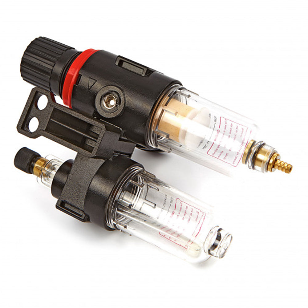 Separatore d'acqua e olio ad aria compressa, riduttore di pressione per compressore, filtro regolatore aria con manometro 1/4" Hbm modello 2