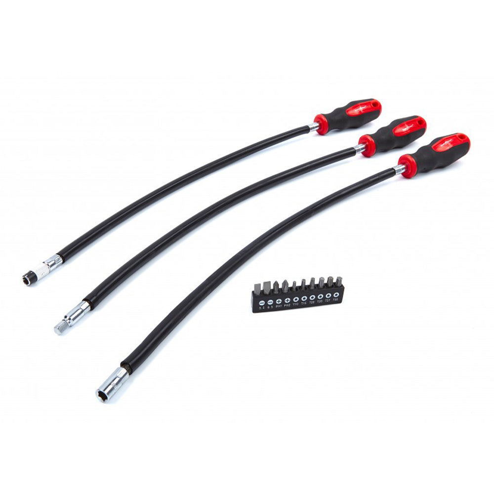Set cacciaviti flessibili + inserti, extra lunghe, Hbm