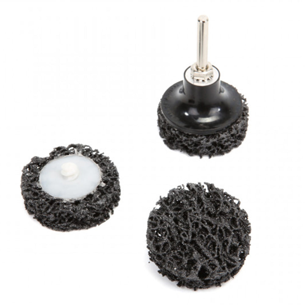 Disco abrasivo con gambo da 6 mm per utensili rotanti per pulizia e sbavatura, 3 pezzi