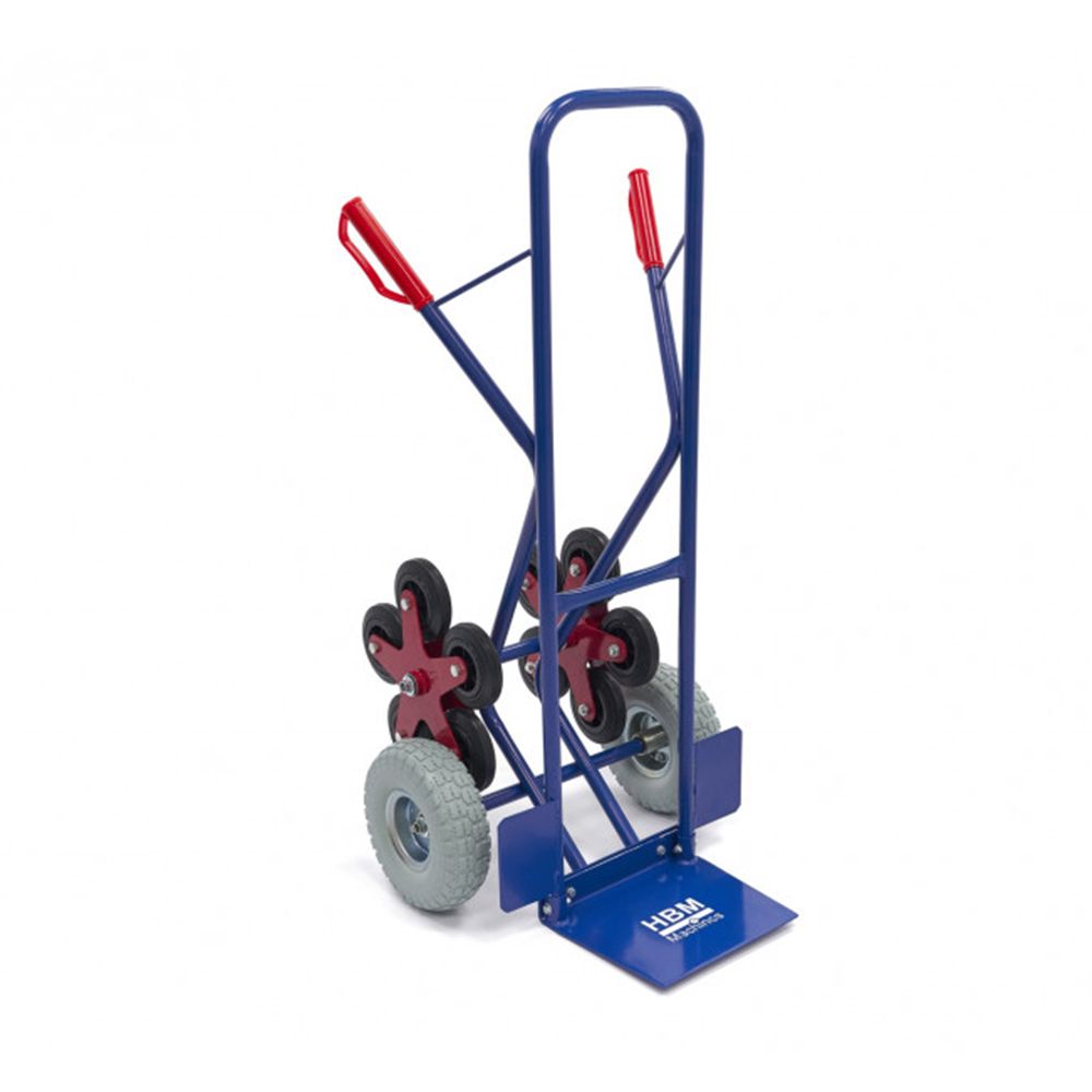 Carrello portapacchi pieghevole 150kg pneumatici maniglie ergonomiche carrellino con ruote portatutto carrelli a mano saliscale in acciaio trasloco porta sacchi trasporto carichi pesanti, Hbm