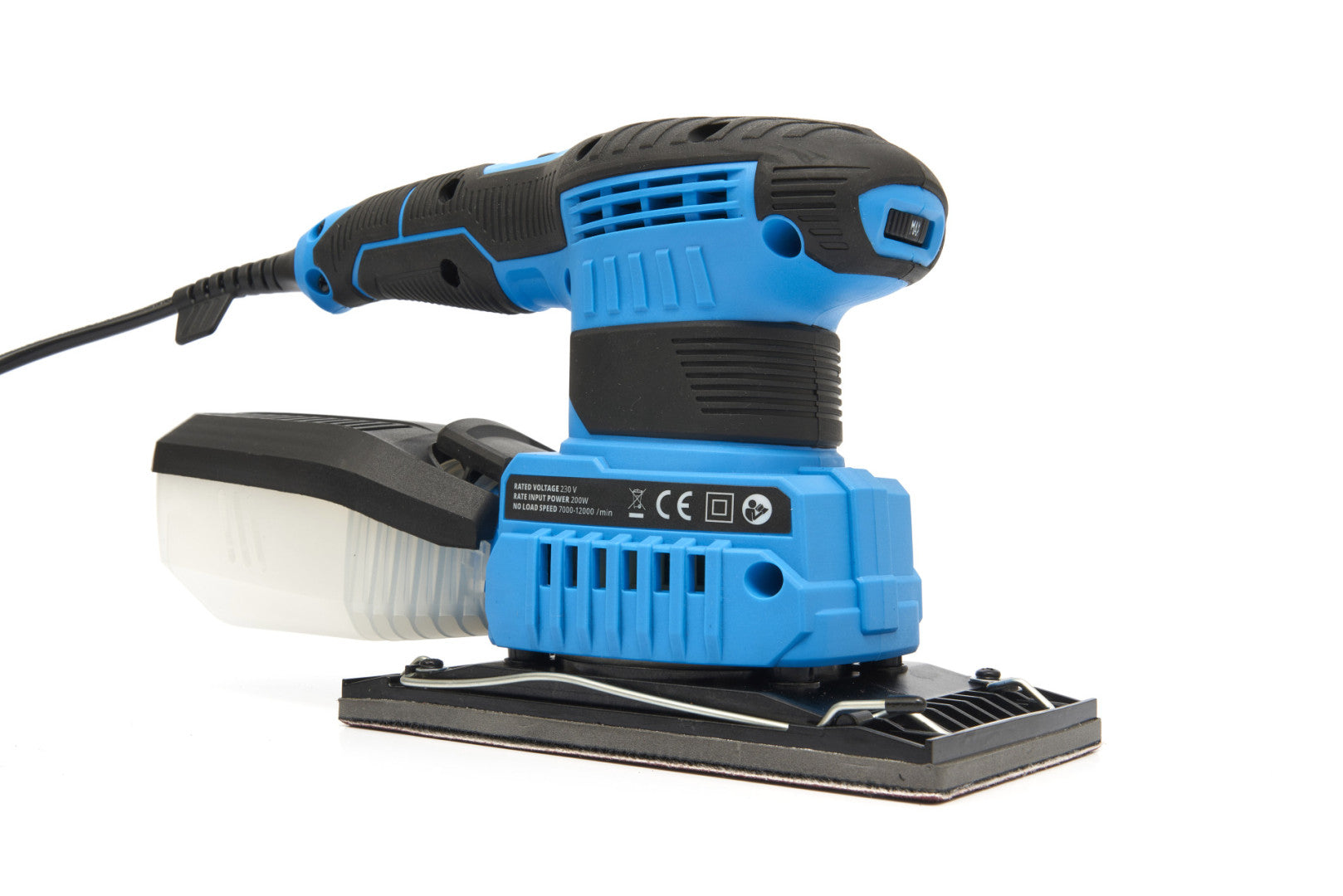 Levigatrice multifunzione 3-in-1, 200W, velocità regolabile, carte abrasive, bassa vibrazione, aspirazione della polvere, levigatrice mouse, orbitale, eccentrica per legno acciaio plastica