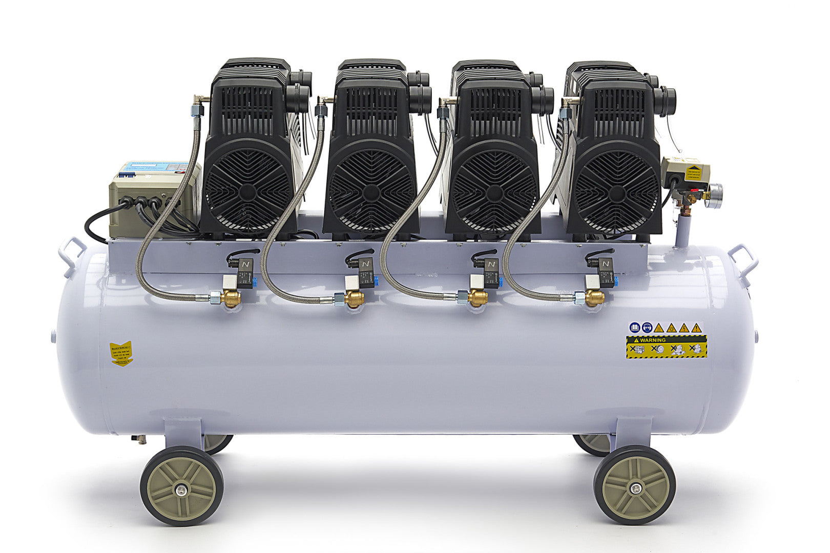 Compressore aria silenziato - con capacità del serbatoio di 200 litri - senza olio, oil free - per utensili pneumatici, 8 HP HBM Machines Olanda