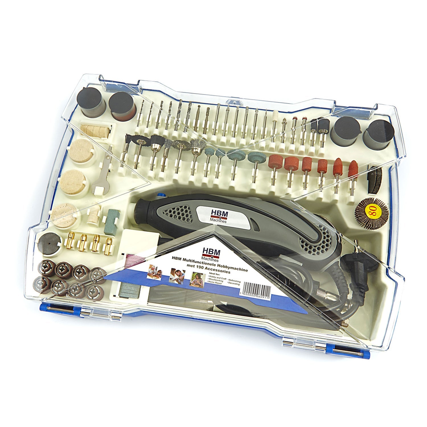 Mini utensile rotante senza fili, kit smerigliatrice con accessori 190 pezzi, per incisione, levigatura, lucidatura, foratura, rettifica, kit smerigliatrice mini trapano, Hbm