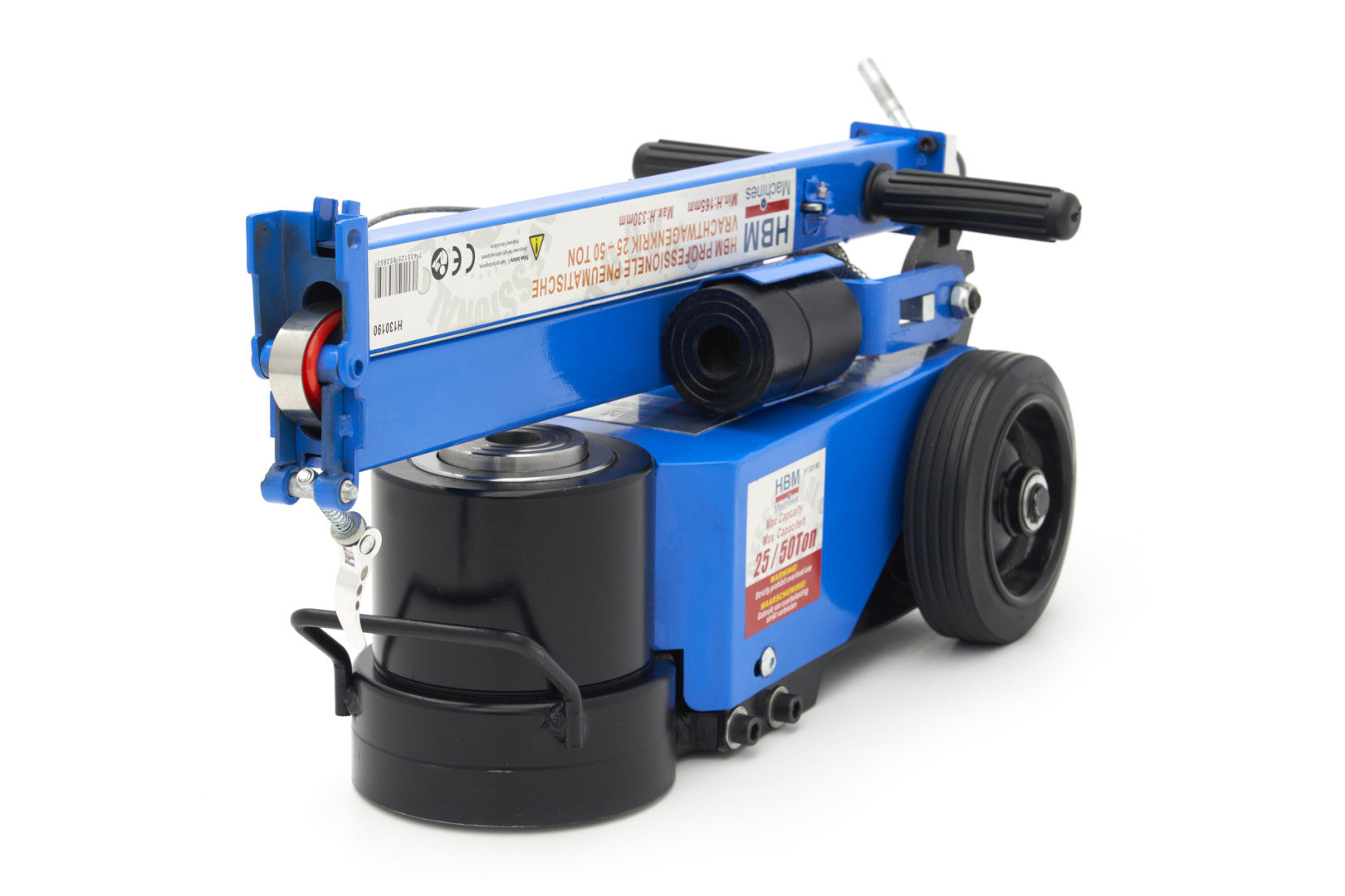 Cric pneumoidraulico 25–50 t, sollevatore idro-pneumatico a carrello ad aria compressa, mobile, per camion, veicoli commerciali da 30 tonnellate, sollevatore a carrello, per settore agricolo, HBM