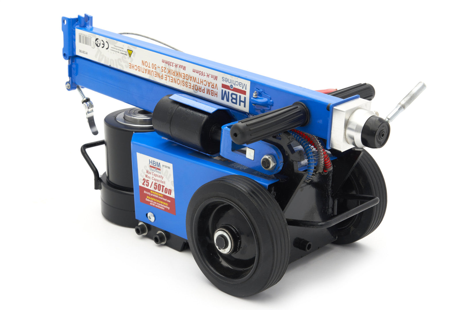 Cric pneumoidraulico 25–50 t, sollevatore idro-pneumatico a carrello ad aria compressa, mobile, per camion, veicoli commerciali da 30 tonnellate, sollevatore a carrello, per settore agricolo, HBM