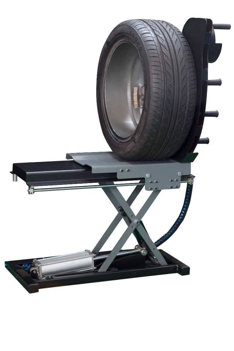 Sollevatore per pneumatici per equilibratrice, dispositivo di sollevamento per macchina equilibratrice, sollevatore pneumatico, sollevatore pneumatici, bilanciatrice-pneumatico, sollevapneumatici, capacità max 85 kg