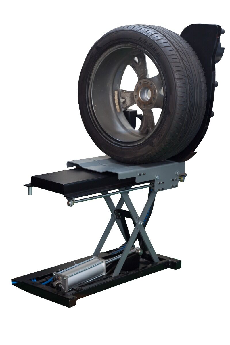 Sollevatore per pneumatici per equilibratrice, dispositivo di sollevamento per macchina equilibratrice, sollevatore pneumatico, sollevatore pneumatici, bilanciatrice-pneumatico, sollevapneumatici, capacità max 85 kg