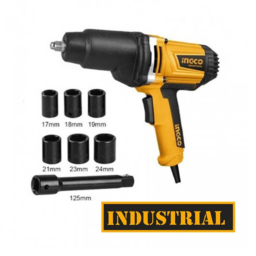 Avvitatore a impulsi pneumatico con attacco 1/2" 550 Nm con set 6 bussole 17–24 mm Ingco