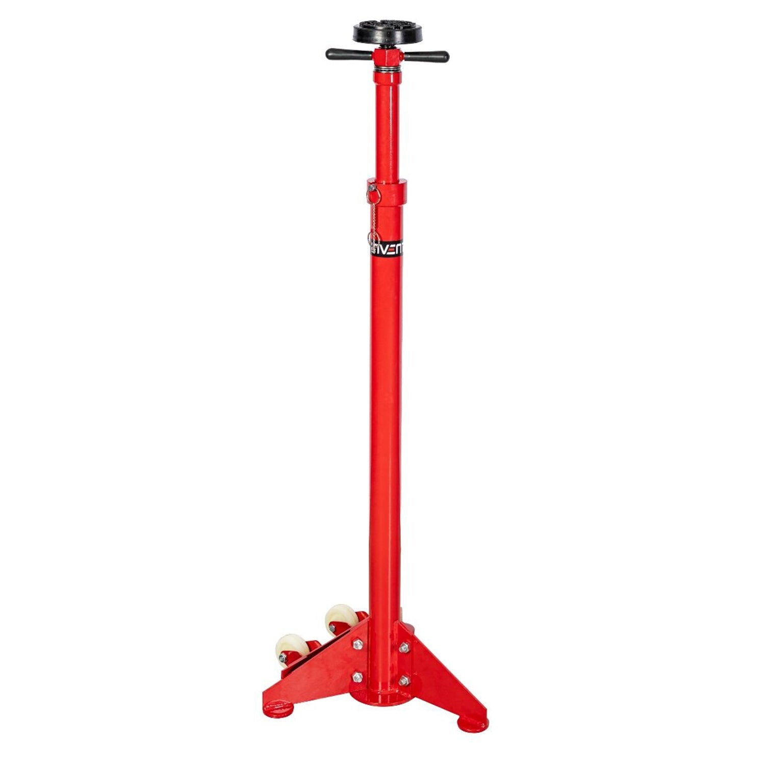 Supporto telescopico a vite con pedale, altezza min. 121 cm max 186 cm, con ruote
