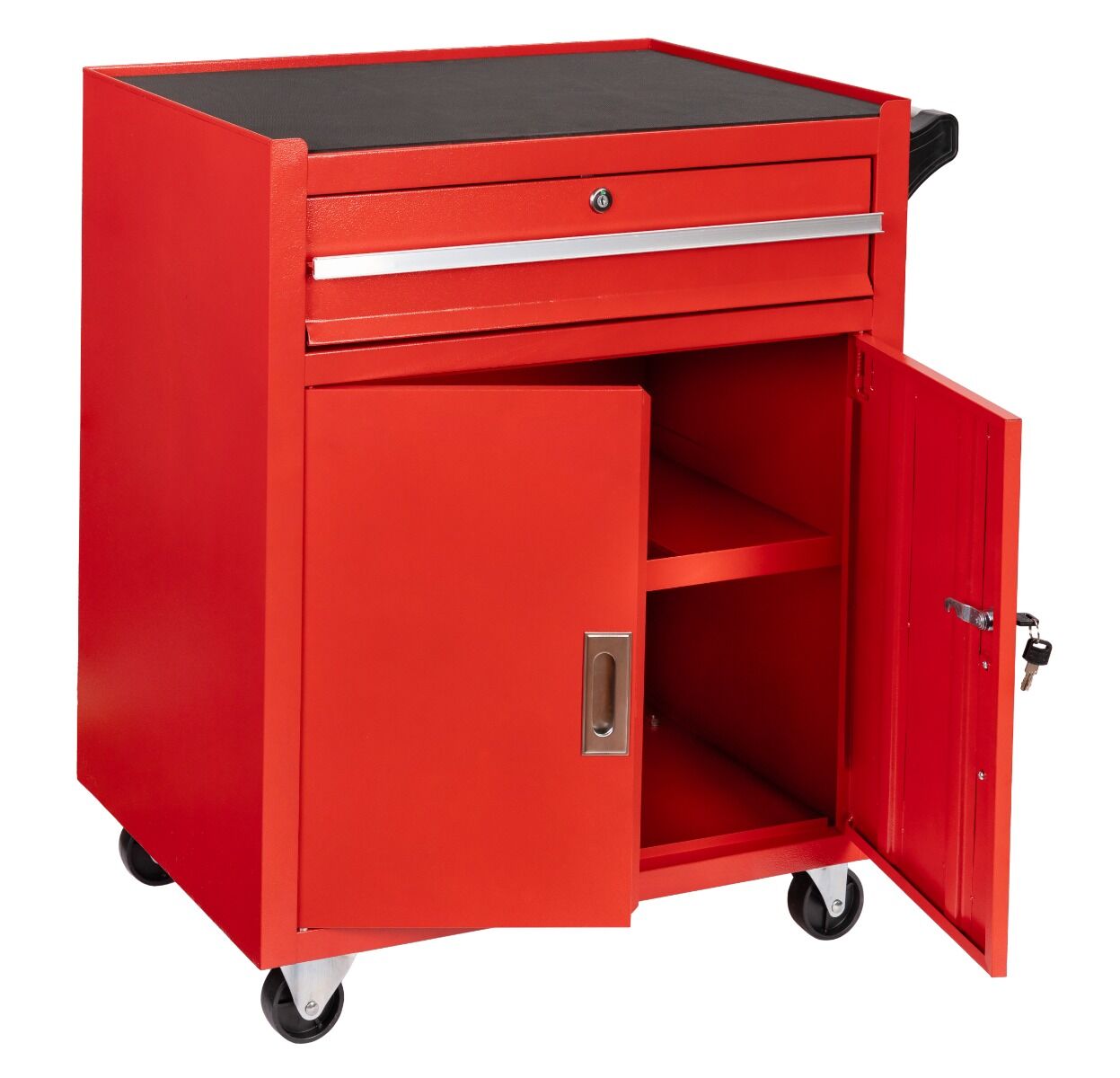 Carrello-armadietto metallico portautensili porta attrezzi multifunzione 2 ante e cassetto con serratura con ruote mobile 73 × 63 × 40 cm Invento organizzatore per officina garage