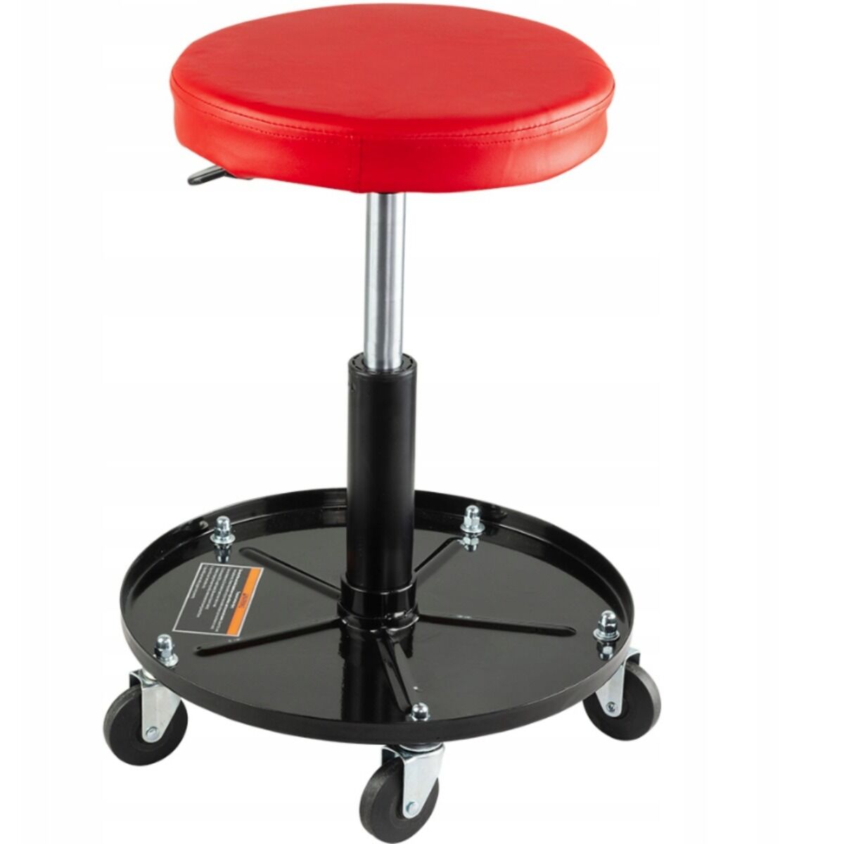 Sgabello per officina regolabile in altezza, sgabello di montaggio, carrello meccanico con ripiano porta-attrezzi, sgabello da officina, sgabello meccanico garage, Invento