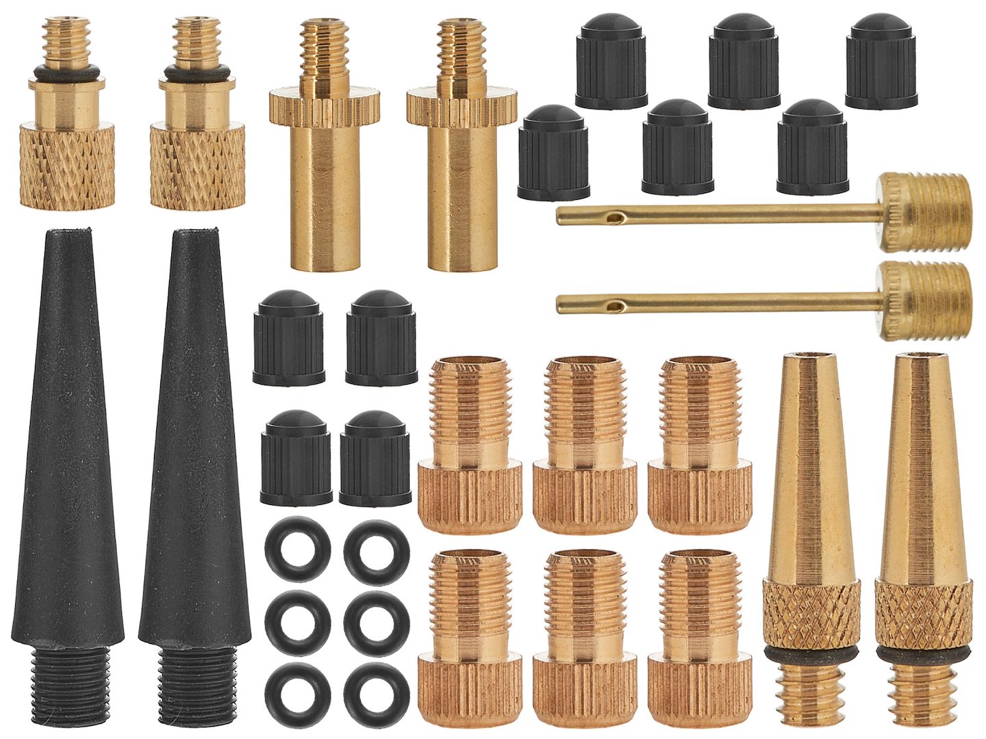 Kit-set gonfiaggio palloni biciclette, accessori per gonfiare pneumatici, adattatore per valvola, 36 pezzi Geko