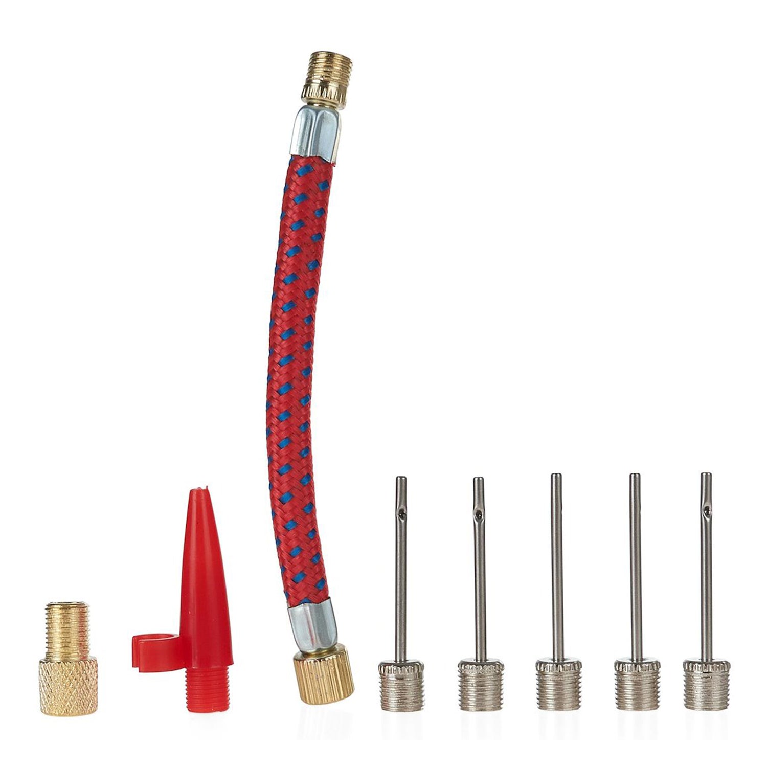 Kit-set gonfiaggio palloni biciclette, accessori per gonfiare pneumatici, adattatore per valvola, 8 pezzi Geko
