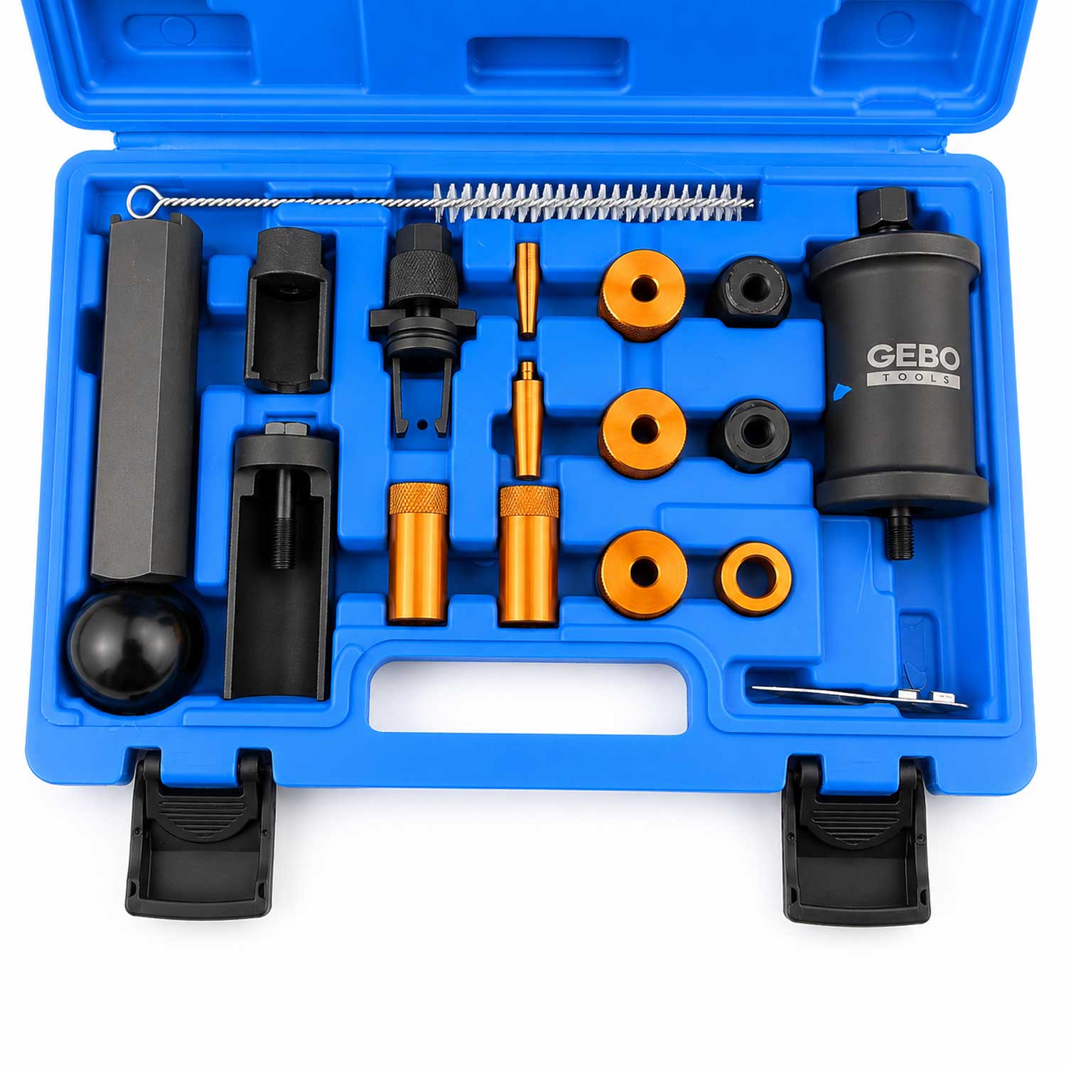 Kit estrattore iniettori estrattore FSI, set strumenti rimozione dell'iniettore del carburante,per l'installazione della guarnizione dell'iniettore per motori VAG: 1.4 / 1.6 / 1.8 / 2.0 / 2.7 V6 / 3.0 V6 / 3.2 V6 / 3.6 V6 / 4.2 V8 FSI ,Gebo Tools