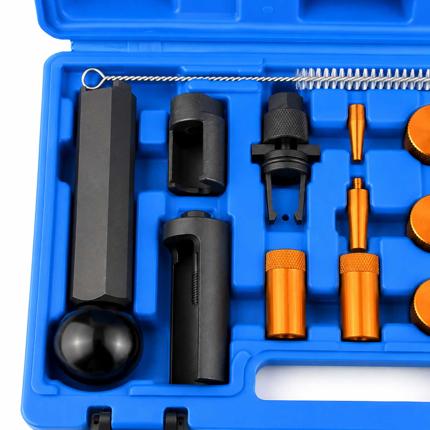 Kit estrattore iniettori estrattore FSI, set strumenti rimozione dell'iniettore del carburante,per l'installazione della guarnizione dell'iniettore per motori VAG: 1.4 / 1.6 / 1.8 / 2.0 / 2.7 V6 / 3.0 V6 / 3.2 V6 / 3.6 V6 / 4.2 V8 FSI ,Gebo Tools