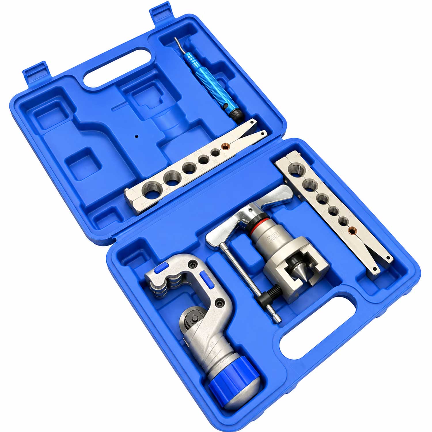 Kit professionale bordatura, svasatura eccentrica e taglio tubi in rame, alluminio e ottone, set di attrezzi per condizionamento,per l'espansione delle tubazioni dei freni auto Gebo Tools