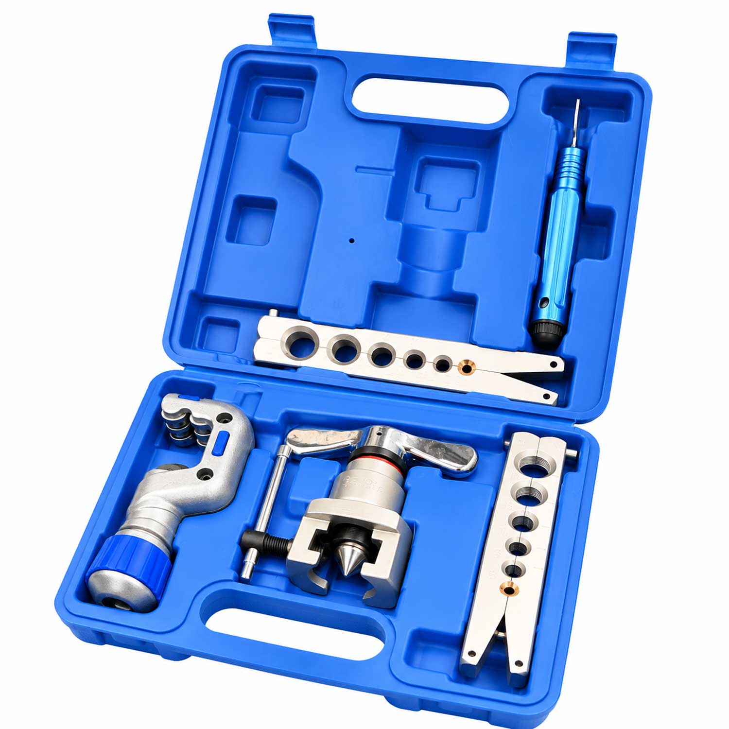 Kit professionale bordatura, svasatura eccentrica e taglio tubi in rame, alluminio e ottone, set di attrezzi per condizionamento,per l'espansione delle tubazioni dei freni auto Gebo Tools
