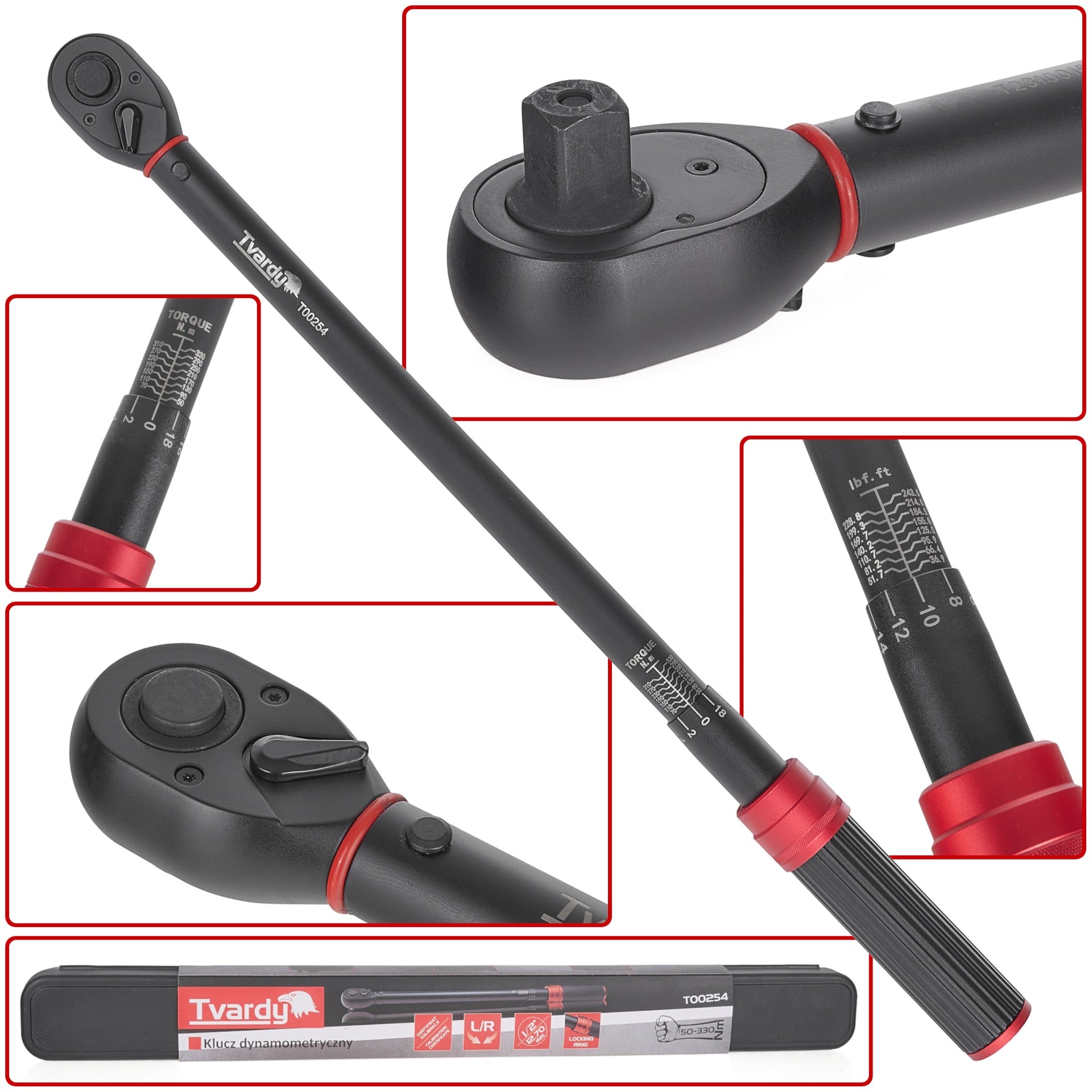 Chiave dinamometrica da 1/2" pollici, 50–330 Nm Tvardy