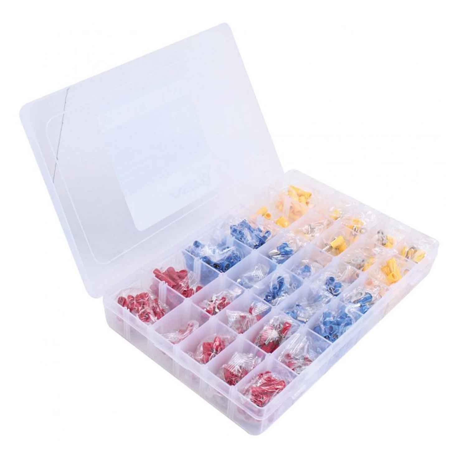 Kit di capicorda connettori terminali, capicorda terminali da crimpare, terminali connettori kit, capicorda cavo, capicorda elettrici, per cavo elettrico, cavi fili, 480 pezzi