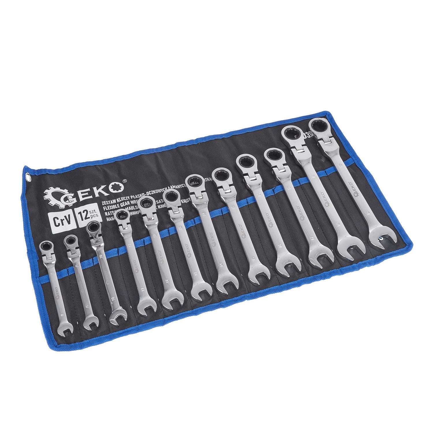 Set di chiavi a cricchetto snodate 8 – 19 mm, chiavi combinate a cricchetto con snodo/snodabili, 12 pezzi