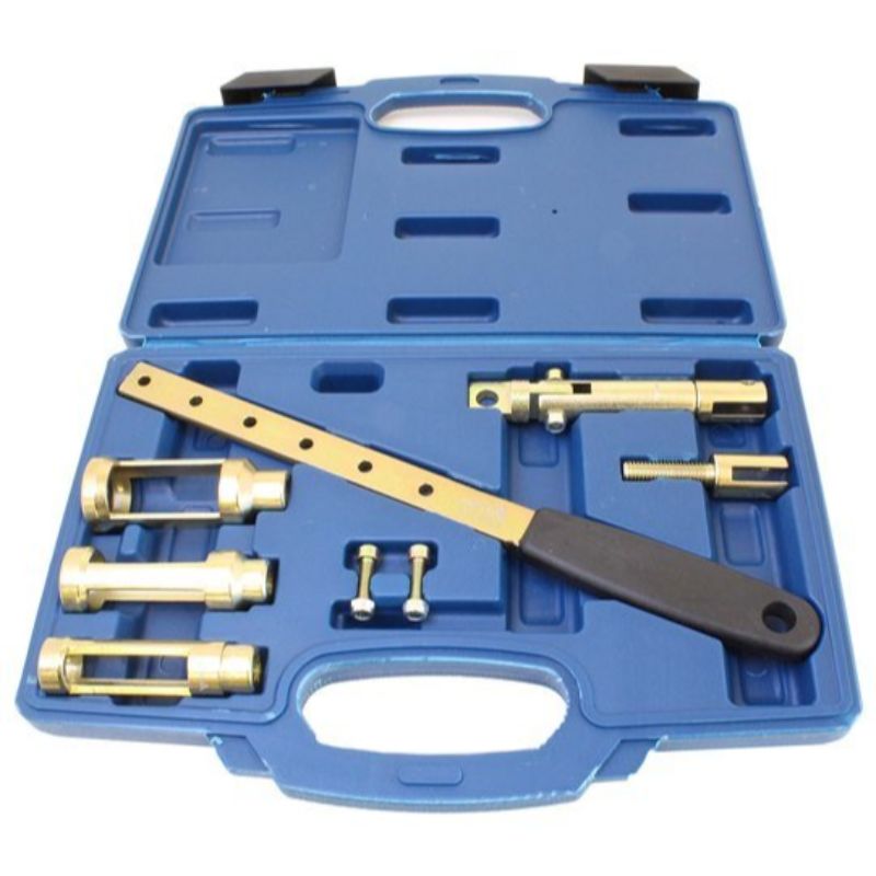 Set universale tenditore molla sospensioni, set per montaggio smontaggio ammortizzatori, smonta molle, auto attrezzo per ammortizzatori, 8 pezzi, per valvole auto 8V 16V 24V