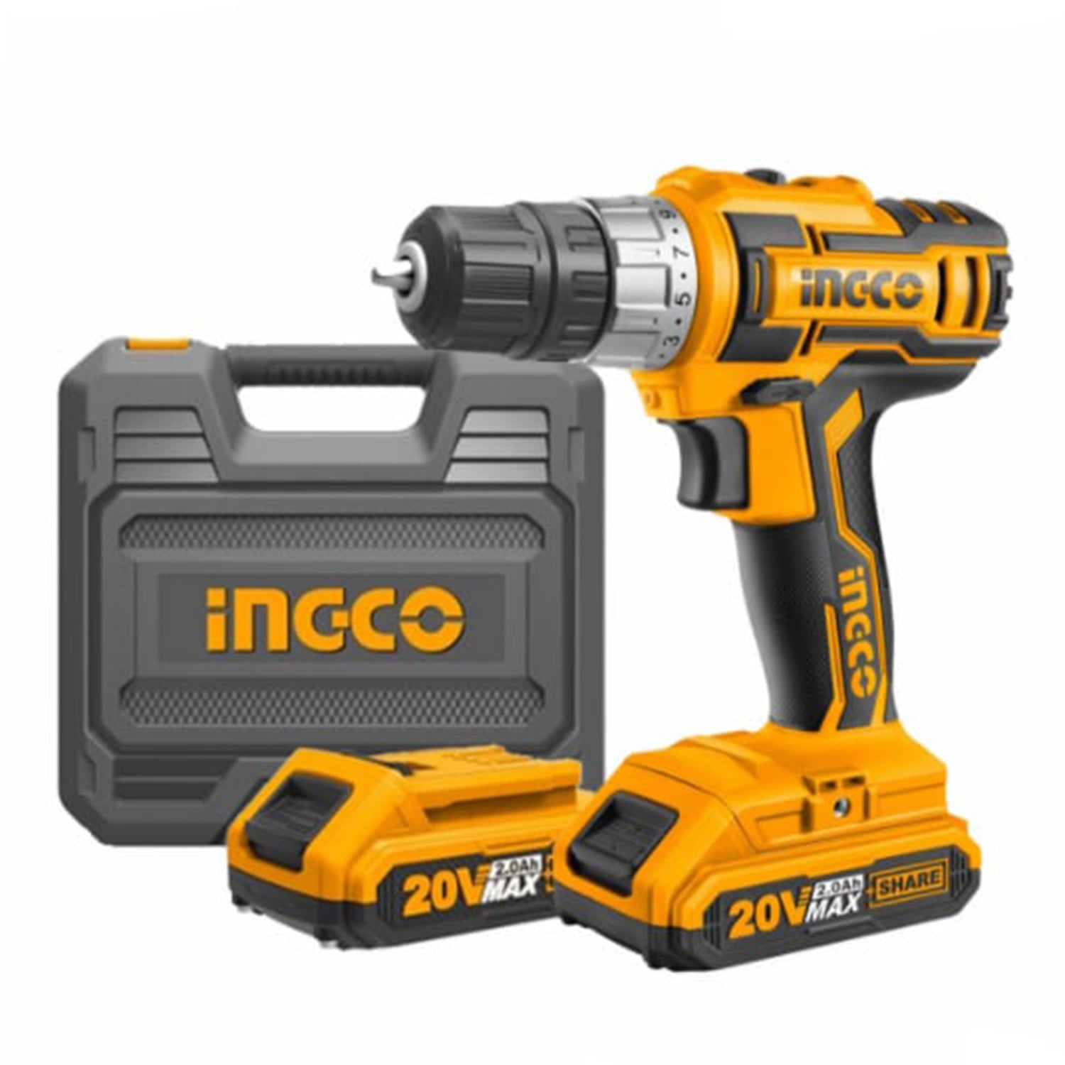 Trapano avvitatore a 2 batterie 20v Ingco