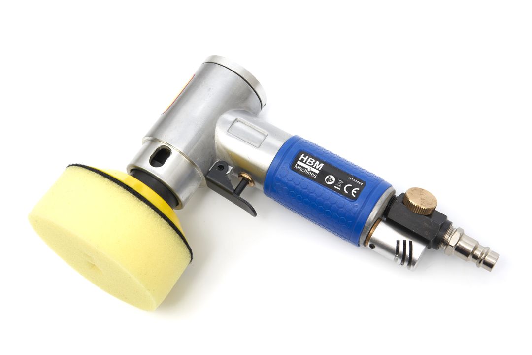 Levigatrice pneumatica, aria orbitale casuale, mini per auto, lucidatore con tamponi 70 mm