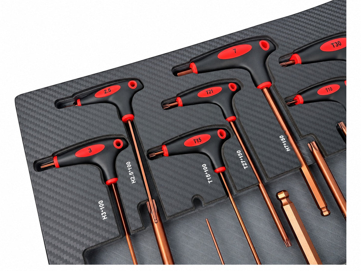 Kit-set modulo per carrelli portautensili, con TORX e chiavi a brugola con impugnatura a T ,18 pezzi Gebo Tools