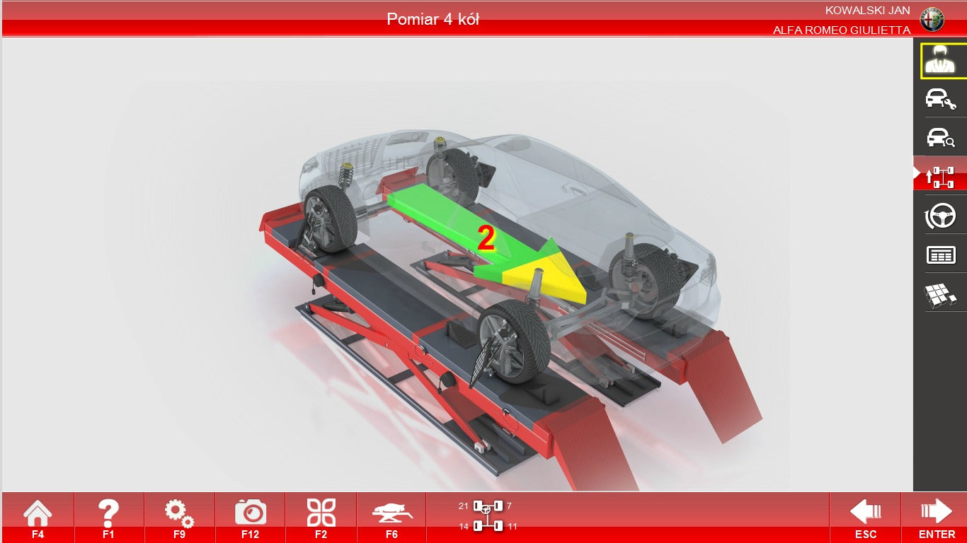 Dispositivo-strumento assetto bilanciamento allineamento posizionamento preciso ruote auto sistema 3D