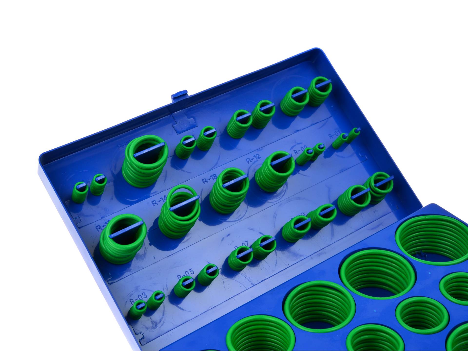 Misure verde o-ring assortimento kit, O-ring silicone guarnizioni di tenuta, per aria condizionata, automobile, impianti idraulici, 419 pezzi