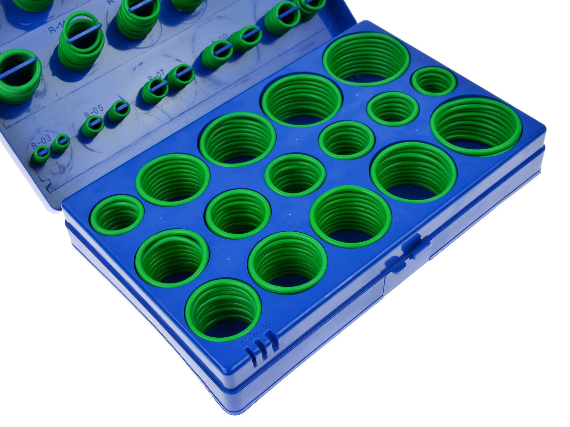 Misure verde o-ring assortimento kit, O-ring silicone guarnizioni di tenuta, per aria condizionata, automobile, impianti idraulici, 419 pezzi