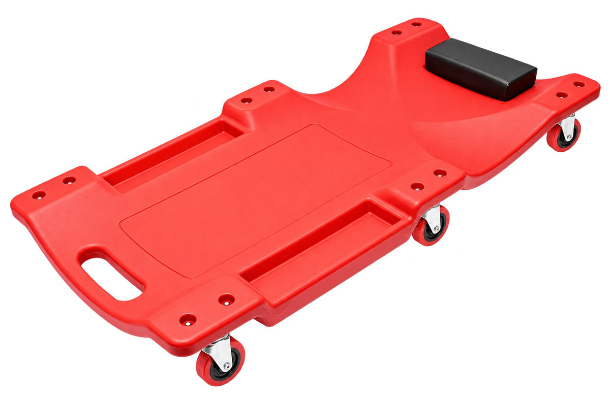 Carrello sdraio per meccanico, sotto auto professionale, da officina, lettino sottomacchina, pedana montaggio, riparazioni con ruote e poggiatesta, 6 ruote e portata fino a 130 kg