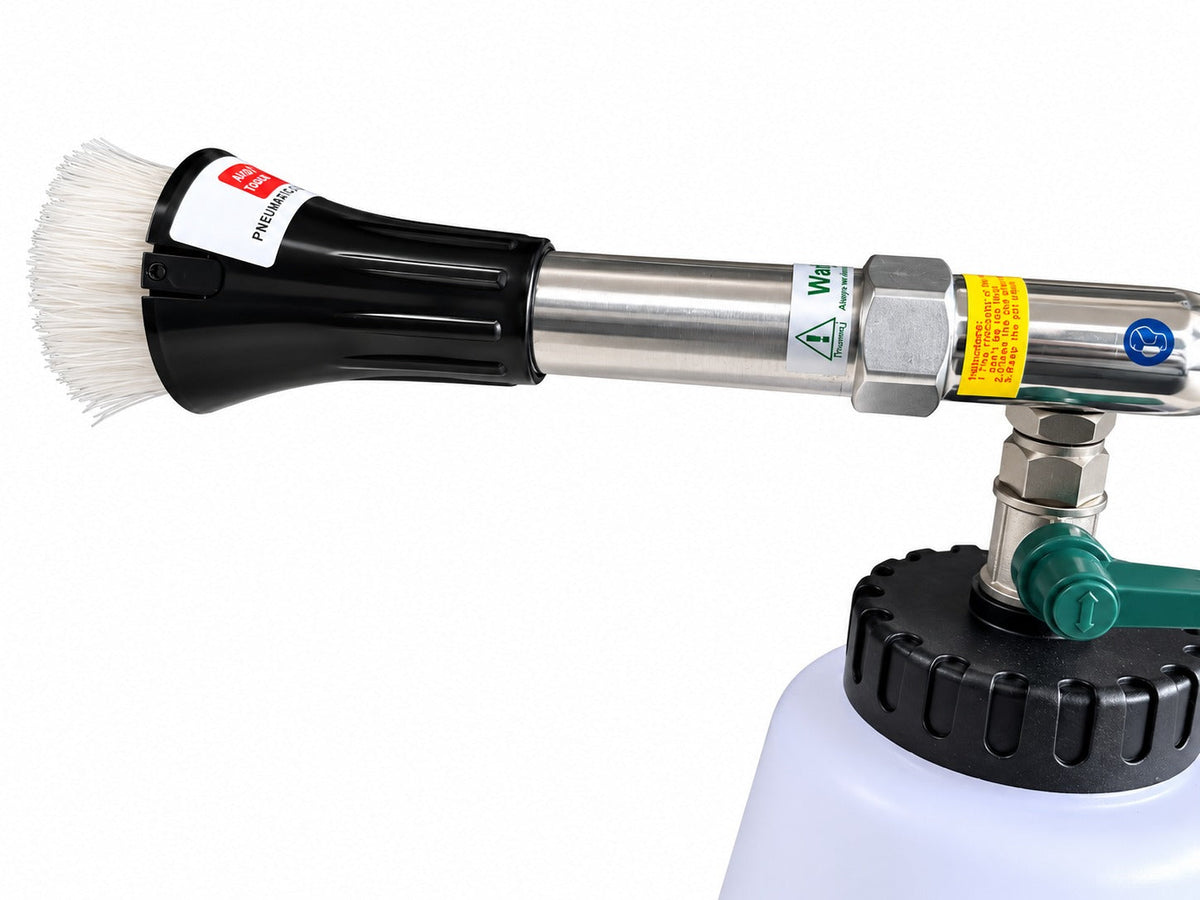 Kit pistola per soffiaggio a secco, pulizia, lavaggio interno auto ad aria compressa Tornador,con adattatore vacuum, serbatoio da 1 litro , Gebo Tools