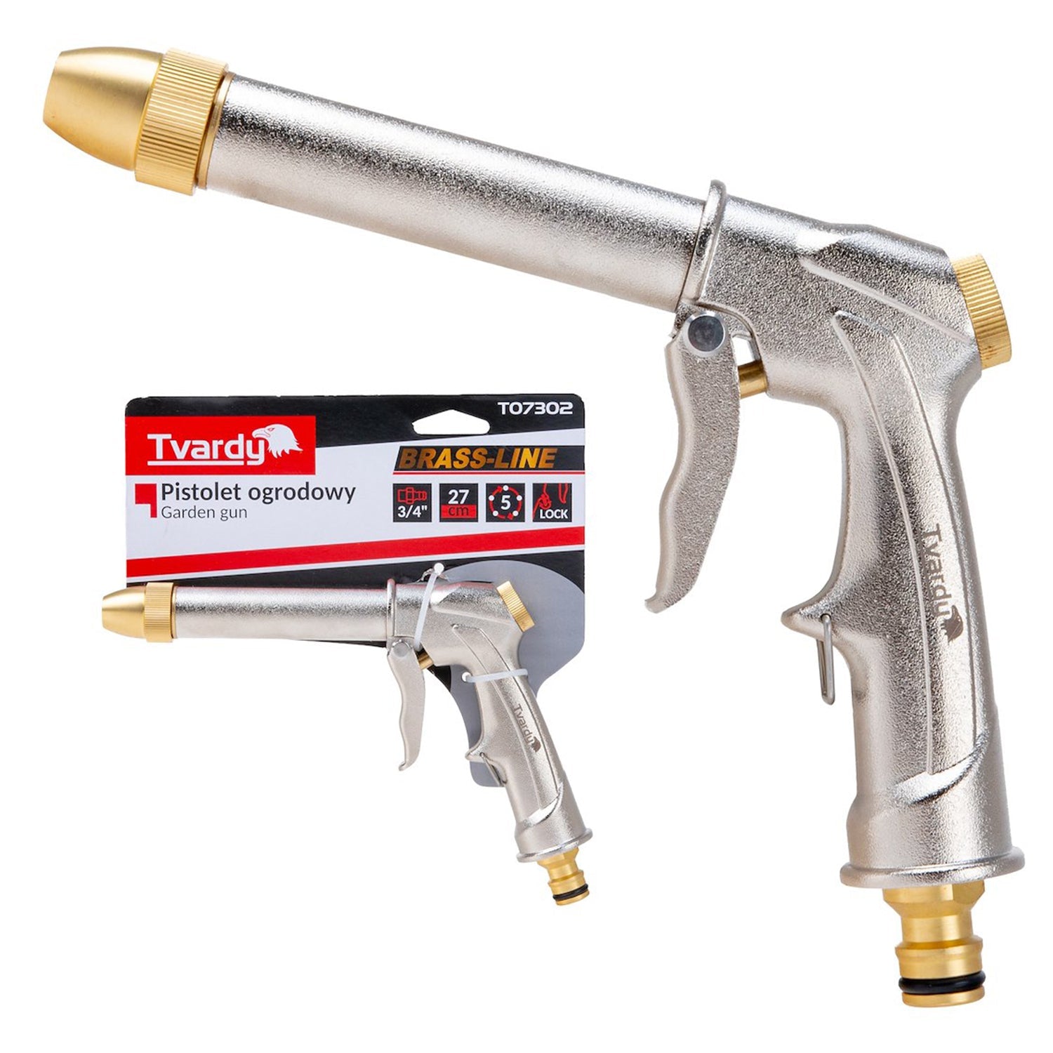 Pistola di irrigazione con lancia di irrigazione a getto regolabile automatico in metallo,27 cm BRASS-LINE