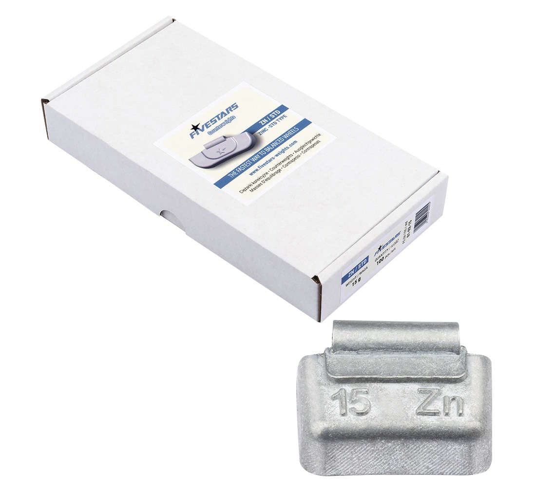 Contrappesi assortiti per equilibratura ruote in acciaio auto, pesi equilibratura cerchi, 15 g 100 pezzi Zn 1,55 kg