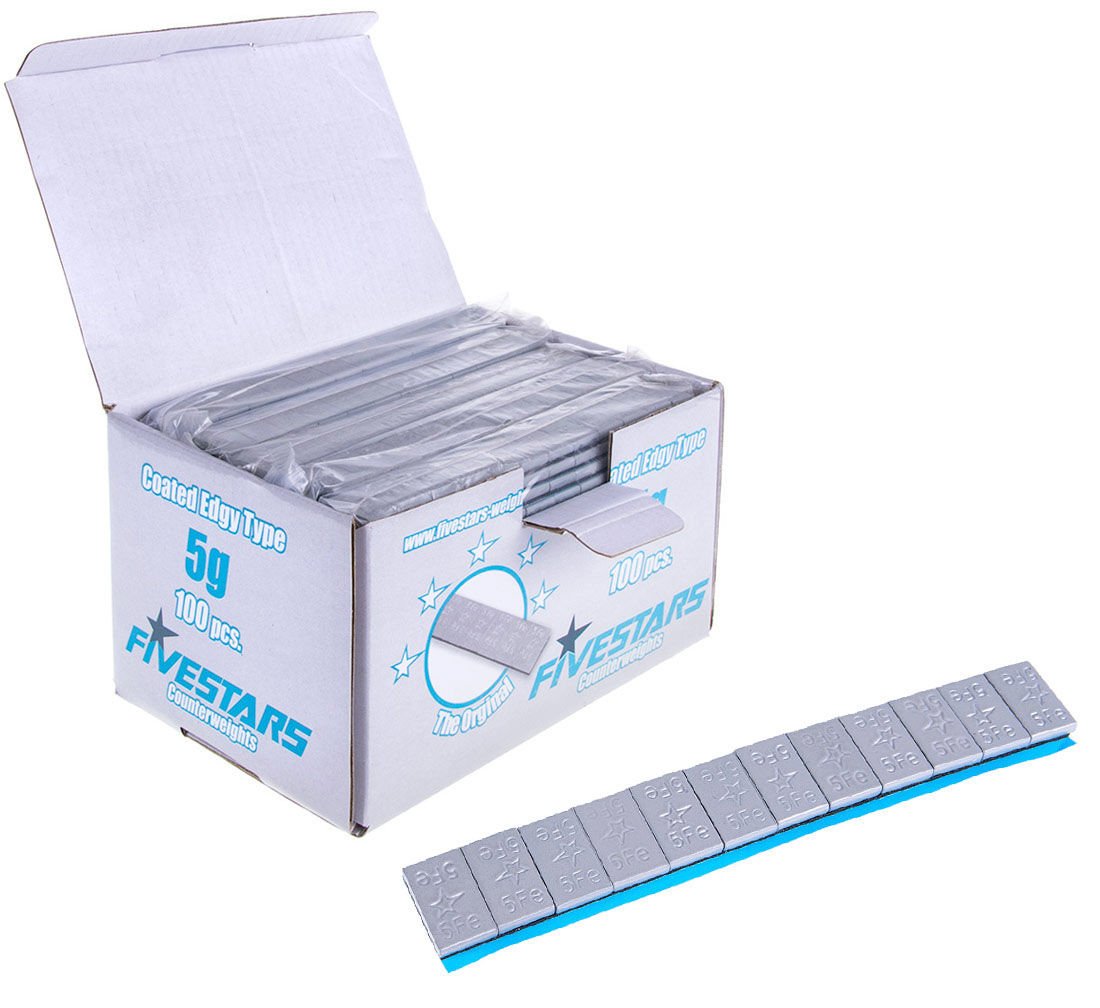 Striscia adesiva pesi equilibratura, contrappesi adesivi per cerchioni auto, pesi di bilanciatura, per auto, furgoni e SUV, 5 g 400 strisce Edgy FiveStars 12 pezzi per striscia 25 kg