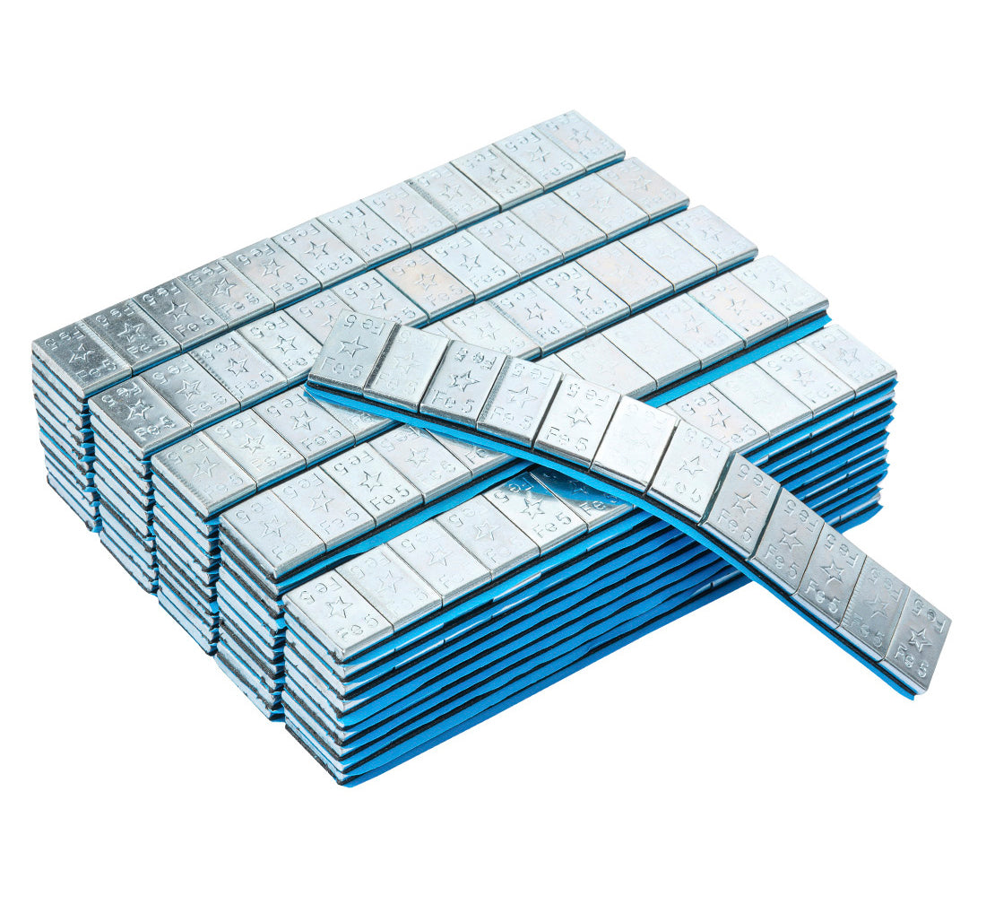Striscia adesiva pesi equilibratura, contrappesi adesivi per cerchioni auto, pesi di bilanciatura, per auto, furgoni e SUV, 5 g Edgy FiveStars 50 strisce