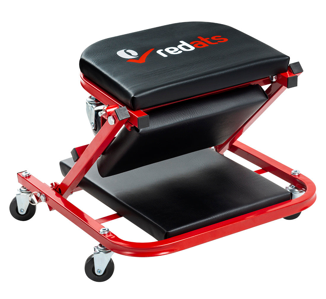 Carrello sotto auto professionale, sgabello da officina, lettino meccanico sottomacchina, pedana montaggio, riparazioni meccanico con ruote e poggiatesta, Redats
